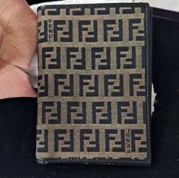 Authentic Fendi Brown and Black FF Logo Wallet -Excellent