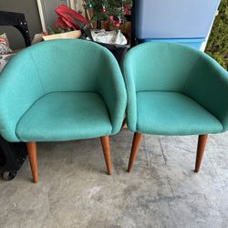 Set Of 2 Mid Century Modern Accent Chairs