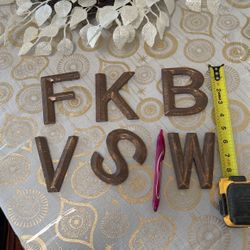 Valentine Easter, Wood Letters, Brown, And Gold 4 “