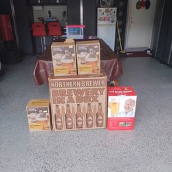 Beer Making Supplies, Most Boxes Opened, Not Used