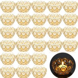 New 30 Pcs Tea Light Candle Holders - Crystal Votive Candle Holders