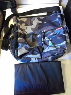 Camo diaper bag and charger mat