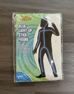 BLUE LIGHT-UP STICK FIGURE Size child 8-10