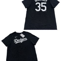 Nike Los Angeles Dodgers Bellinger #35 Black Jersey T Shirt Mens M,XL & 2XL New $40