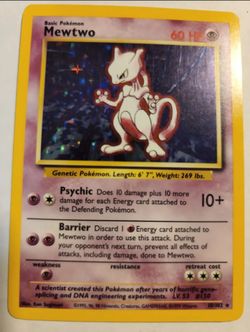 1999 Pokémon TCG Mewtwo Base Set 10/102 Holo Unlimited Holo Rare