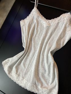 Light Grey Tank Top With White ribbon  Size M