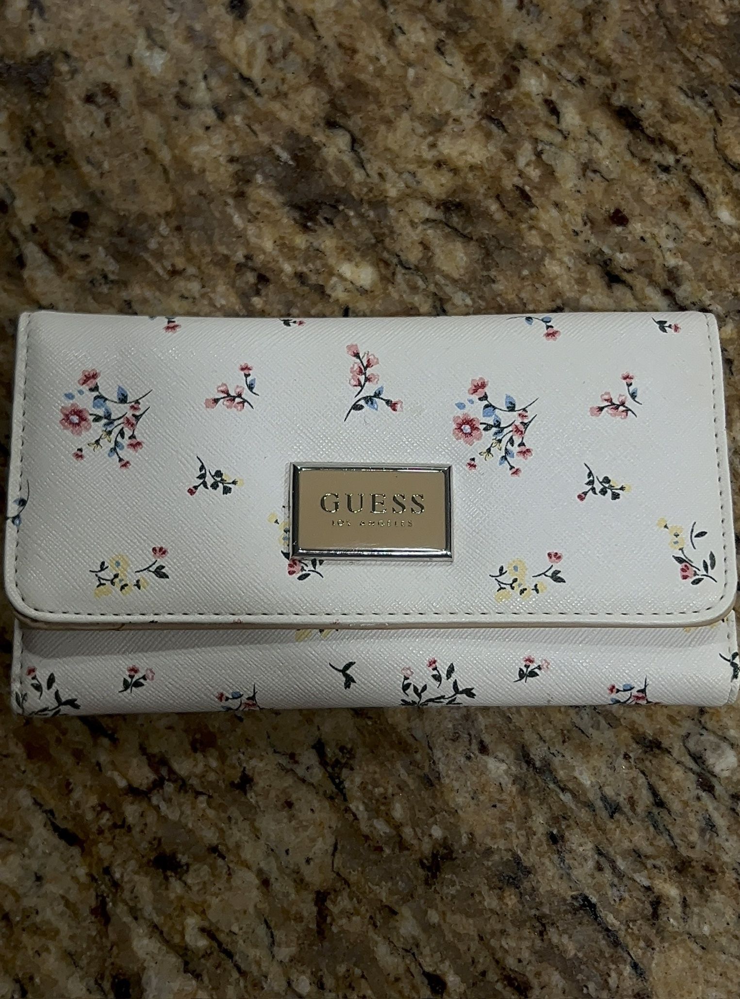 white floral guess wallet