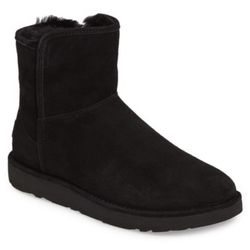 🔥NEW🔥 UGG Abree II Mini Black Short Ankle Boots Suede Leather Side Zip US 11 NIB