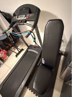 Treadmill & weight bench