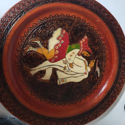 Zakopane Poland Hand Carved Wooden Plate