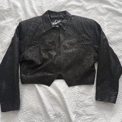 Winlit Womens Cropped Genuine Leather Jacket - Size M 