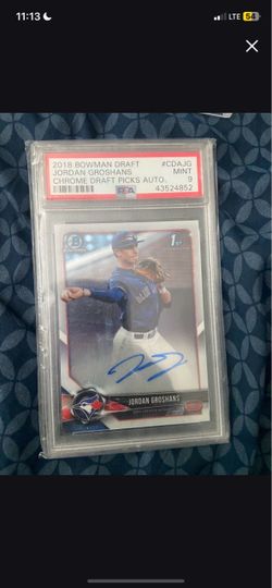 Jordan groshans autograph signed psa 9 blue jays