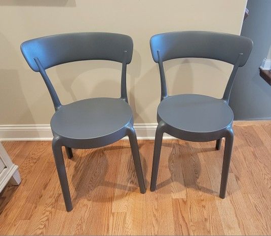 Dark Grey Armless Bistro Dining Chair-set Of 2- New