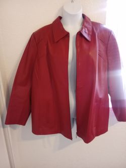 Red leather jacket