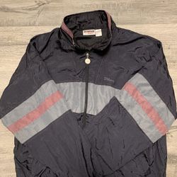 Vintage Wilson Windbreaker Jacket Mens Sz XL 80s 90s Colorblocked Full Zip #731
