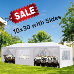 10x30 Party Tent Canopy Outdoor Gazebo Canopy Wedding Party Tent with 6 Sidewalls