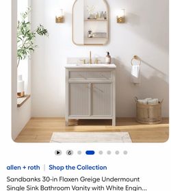 Allen + Roth Sandbanks 30-in Flaxen Greige Bathroom Vanity