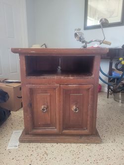 Rustic all wood nightstand