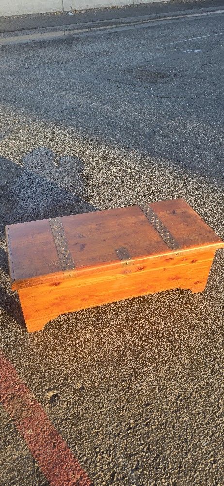 Antique Wood Chest 37"L x 16"W x 13"H