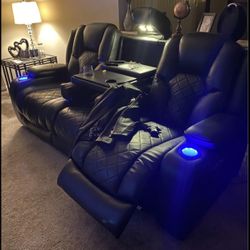 Panther Paw Leather RECLINING Couch.