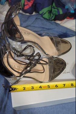High Heels Strap Silver In Color Us 8.5 (Euro 37.5)