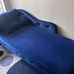 Lounge sofa velvet blue