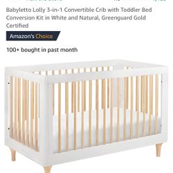 Babyletto Lolly 3-in-1 Convertible Crib W/Memory Foam Mattress 
