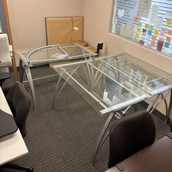 Glass/metal office desks