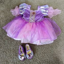 Disney Princess Rapunzel Dress With Shoes Size 18M To 24M