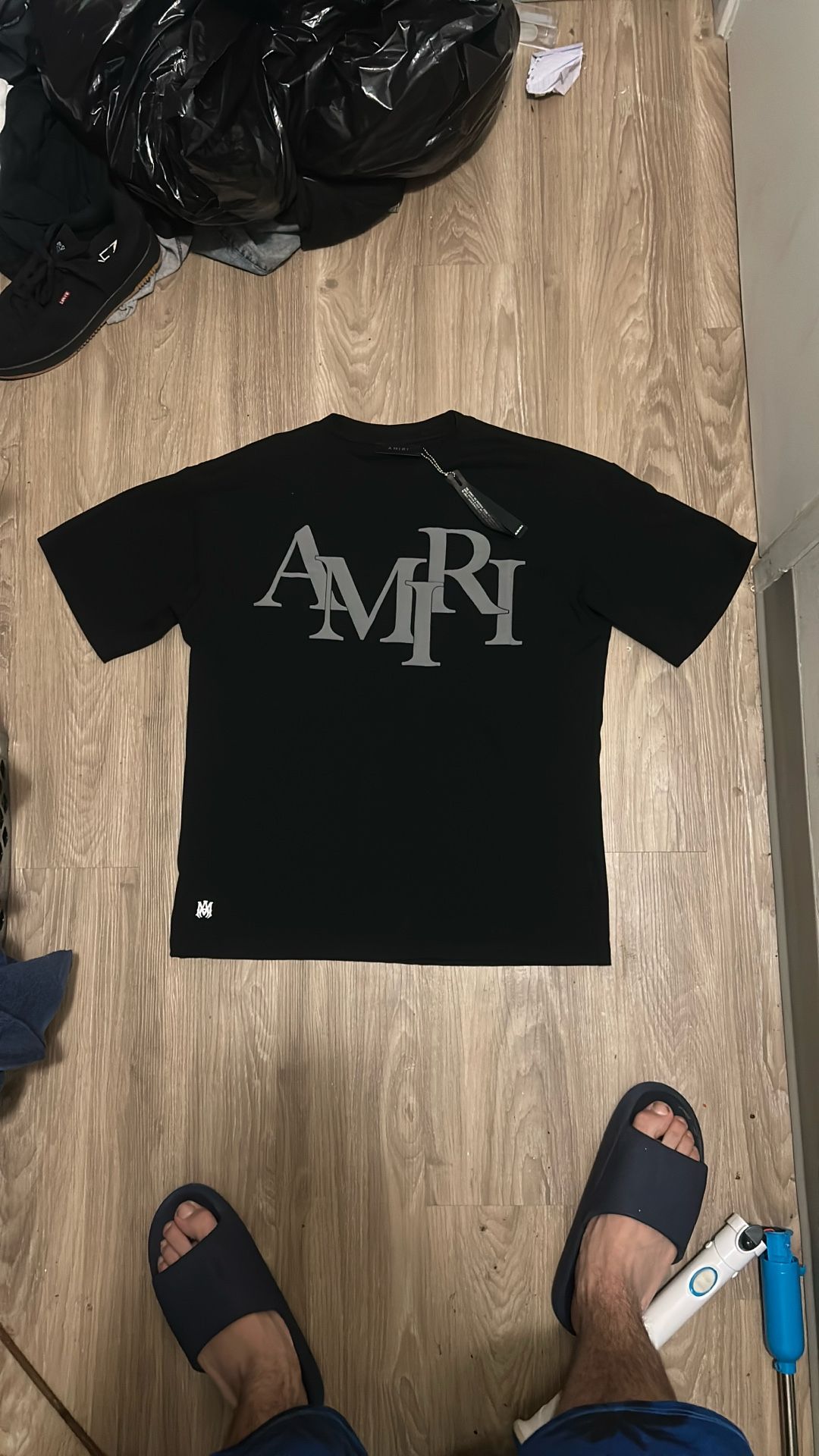 Black and Gray Amiri T-Shirt