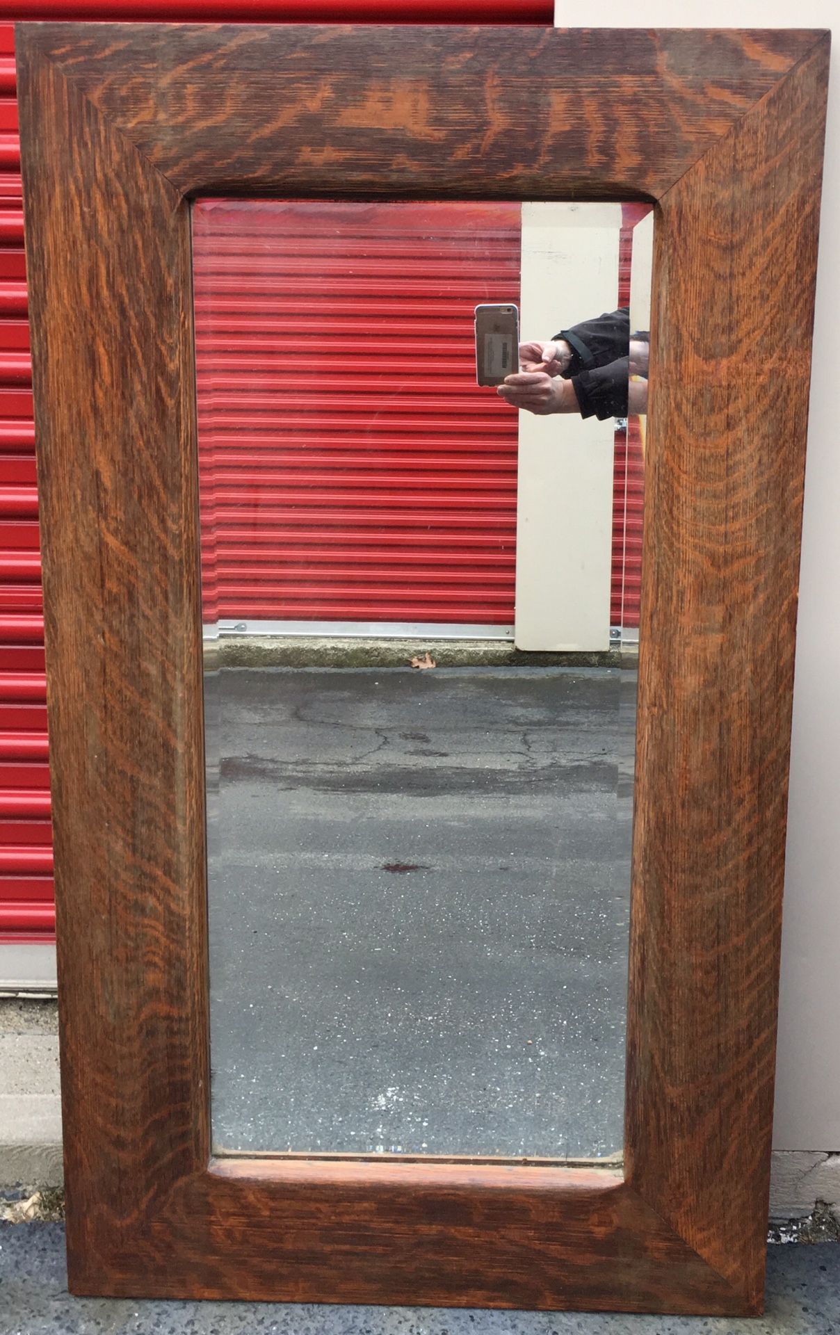 Large Antique Solid Wood Mirror
