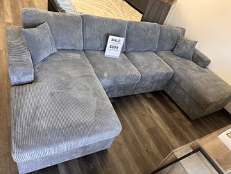New- Corduroy Sofa Set- Blue  