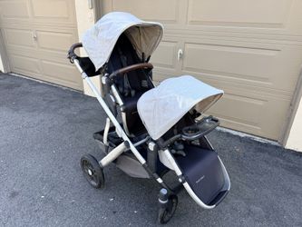 UPPAbaby Vista Double Stroller + Nuna Car Seat + Snack Tray & Console Bag (Full Set)