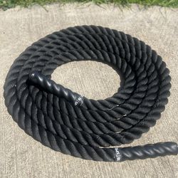 18ft Black Battle Rope, Used For Agility And Strength Training
