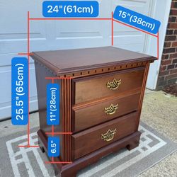 Bronze® Designer Wooden Copper Handle Bedside Table
