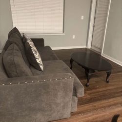 Grey Studded Couch 