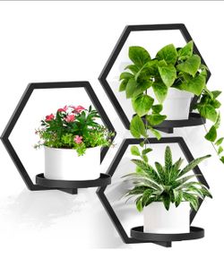 3 Packs Wall Hanging Planters for Indoor Plants, 7.9inch Metal Wall Plant Holder Hanger Wall Decor,