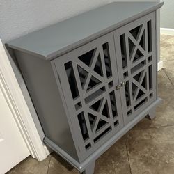 (NEW) 31” Wide Grey Accent Storage Cabinet
