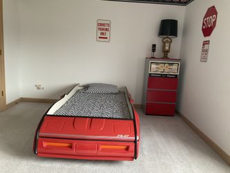 Kids Corvette Bed , Tool Chest Dresser And Gas Pump Dresser