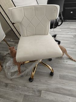Cream And Gold Office Chair