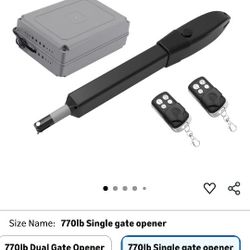 Automatic Gate Opener with Remote Complete Kit for Single Swing Gate Up to 770lb 16FT, Electric Gate Openers Medium Duty Single Swing Gate Opener Auto