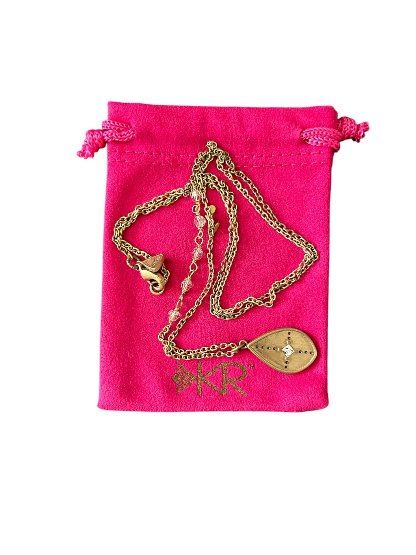 Silpada KR Weekender Collection 15” Necklace with Swarovski Crystals, Gold