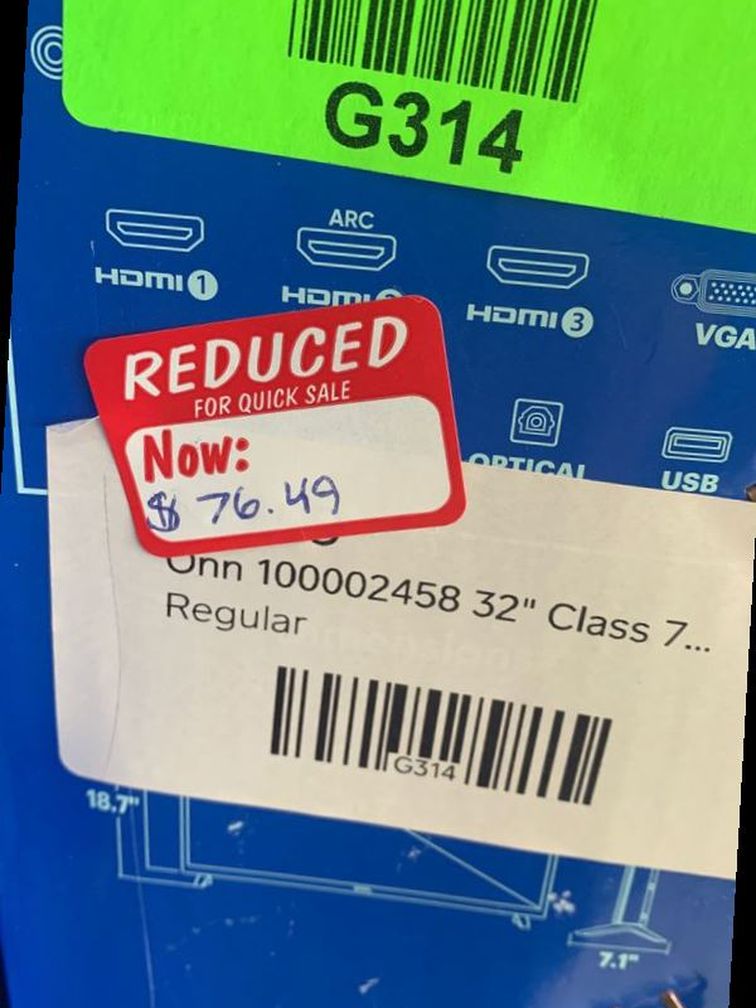 ONN REGULAR TV (non smart TVs) 32” prices vary OIB