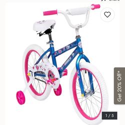 18 inches girls bike with training wheels to