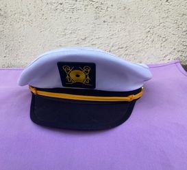 Captain's Sailor Nautical Hat White and Navy