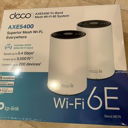 TP-Link Deco AXE5400 Tri-Band WiFi 6E Mesh System(Deco XE75) - Covers up to 5500 Sq.Ft, 2 Router