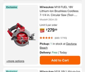 Milwaukee brushless circular saw