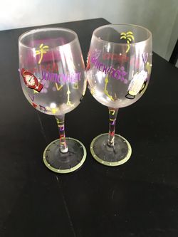 Set of “It’s 5:00 Somewhere” wine glasses