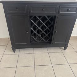 Black distressed style bar cabinet