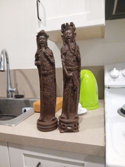 Wood And Resin Chinese Sculptures